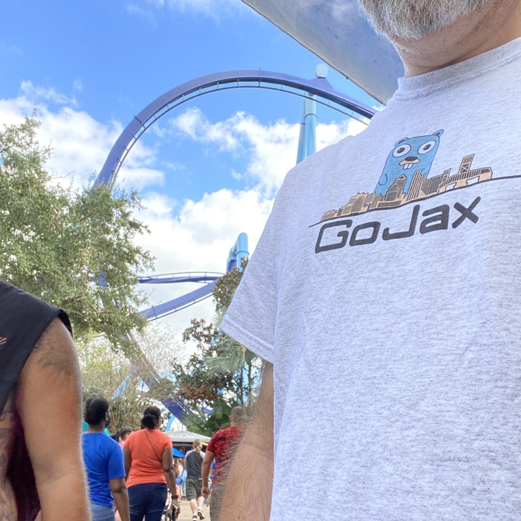 GoJaxOrg's tweet photo. Representing @golang and @gojaxorg @SeaWorld #orlando. https://t.co/aUEd7fVfhQ