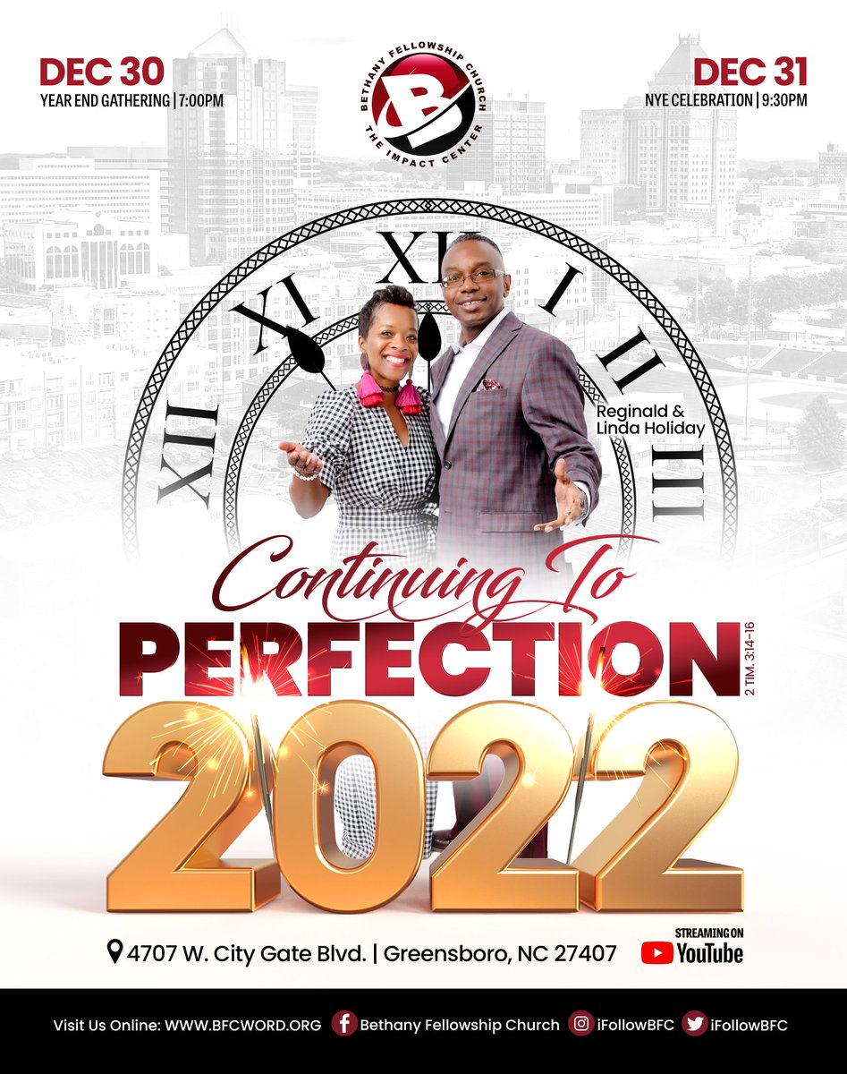 AndLovewell's tweet photo. Join us in person for our Year End Gathering this Thursday and Friday! Our two-night theme is "Continuing to Perfection!" (2Tim. 3:14-16)

We would love for you to be a part of this important time! See flier for details. #Push2TheFinish #PerfectingTheSaints #AsOne https://t.co/i10z8R3hN3
