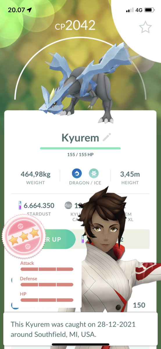 Yay got a 100% Kyurem 😀👍 <a href="/PokemonGoApp/">Pokémon GO</a> #PokemonGO