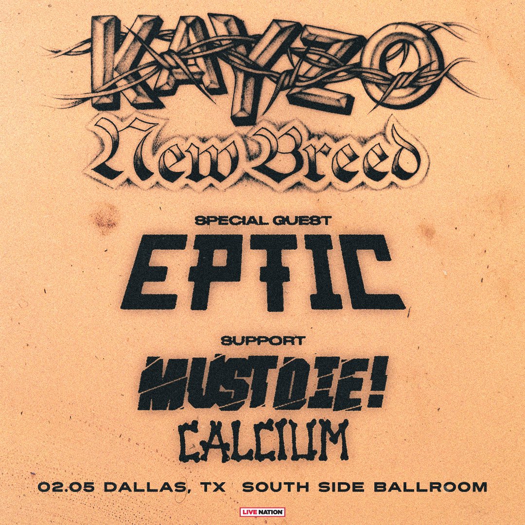 DFW FAM‼️ RT &amp; Tag a friend for a chance to win 2 tickets to <a href="/KayzoMusic/">Kayzo</a> ft <a href="/Eptic/">EPTIC</a> <a href="/MUSTDIEmusic/">MUST DIE!</a> <a href="/calciumdubs/">CALCIUM 💀</a> at <a href="/SSBallroom/">South Side Ballroom at Gilley's Dallas</a> on Feb 5th

•Must Follow
<a href="/LiveNationDFW/">Live Nation DFW</a>
<a href="/SSBallroom/">South Side Ballroom at Gilley's Dallas</a>
<a href="/TexasEDMFamily/">TEXAS EDM FAMILY</a>

•Ends 2.2

Tickets &amp; info: ticketmaster.com/event/0C005B82…
