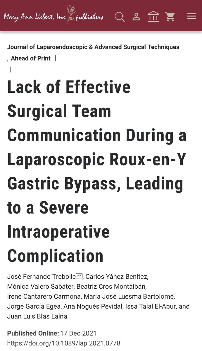 jftrebolle's tweet photo. Satisfechos de nuestro paper publicado en JLAST. Os animo a ver el vídeo que lo acompaña. Gracias @drvilallonga por tu implicación @MValeroS2 @CarlosYanezCiru @JLBlasLaina @CrosBeatriz @EgeaJorge @AnaNP28685090 @CirugiaRoyo @secojoven @aec_obesidad @SEIQuirurgica #SoMe4Surgery https://t.co/hTXshAiZbG
