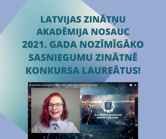 LZA_LV's tweet photo. Ir noslēdzies @LZA_LV  ikgadējais konkurss par nozīmīgākajiem zinātnes sasniegumiem Latvijā 2021. gadā. Sveicam konkursa laureātus: https://t.co/N0BFRNi5Ci https://t.co/jBFNGBWA0A