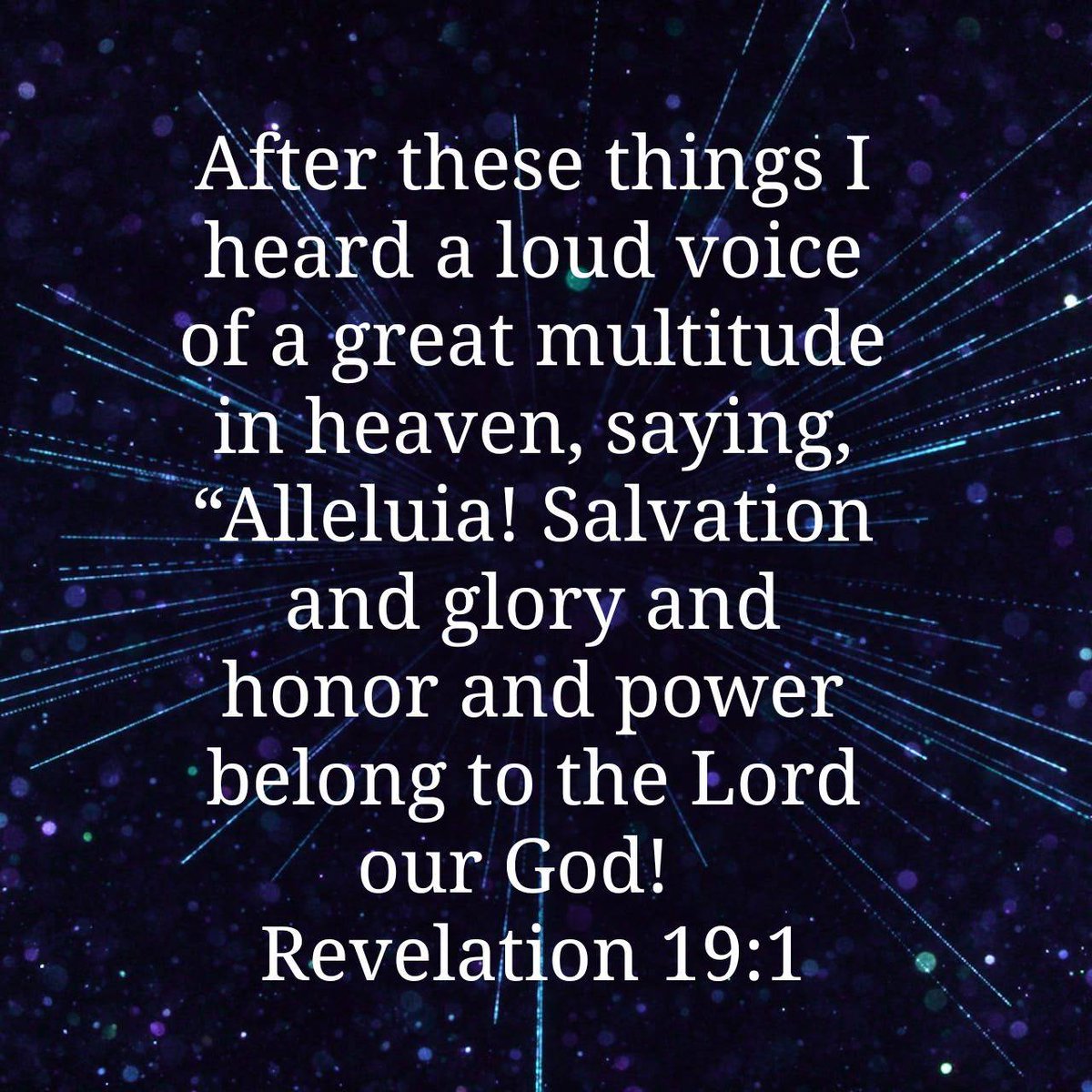 BFWC_KC's tweet photo. Revelation 19:1
New King James Version
19 After these things I heard a loud voice of a great multitude in heaven, saying, "Alleluia! Salvation and glory and honor and power belong to the Lord our God!

Read: Job 31-33; Psalm 102; Rev 19
Pastor and 1st Lady https://t.co/aAtOgsBrhk