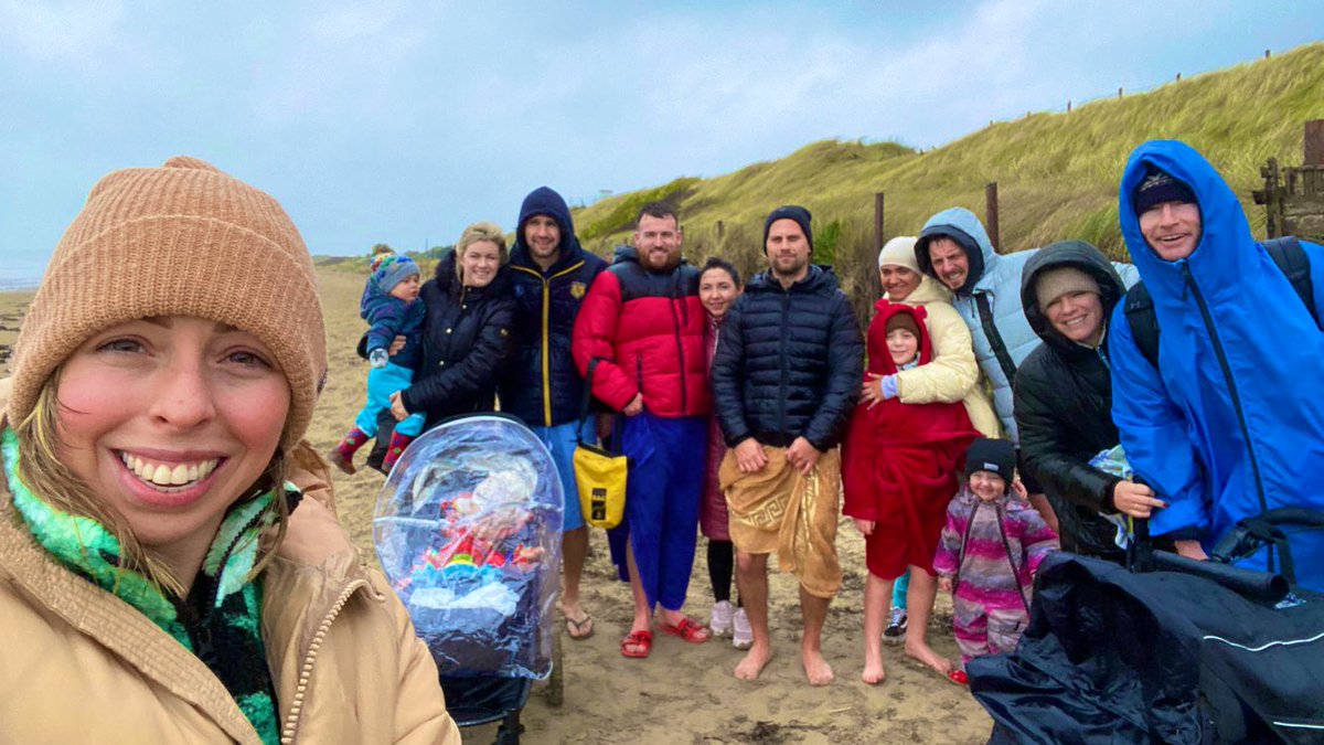 PlumbTechIRL's tweet photo. Keeping the festive holiday traditions going this again year. Plenty of firsts for baby Harry. #Christmasswim #Christmashike #Donabatebeach #Tiknock https://t.co/yuVQFLATS4