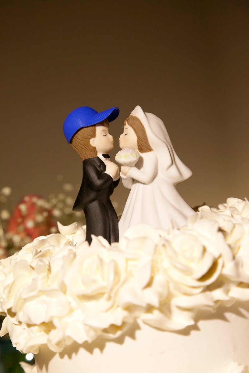 RodandRoseMusic's tweet photo. The top of our wedding cake. Ball cap life is real, y'all! #PutMeBackTogether https://t.co/m95VZykiVN
