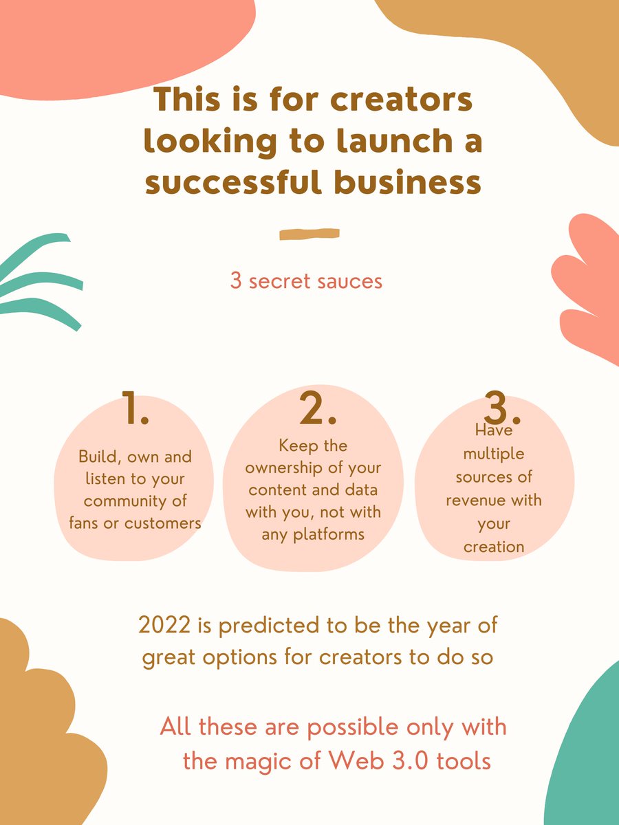 spurweb3's tweet photo. Ownership over your community, Data, &amp; Content is going to be a secret sauce for creators to build a sustainable business in 2022 #WEB3 #web30 #NFTs https://t.co/KIZMWutmpI