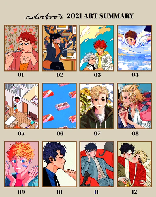 my 2021 art summary!!! 🙌
supah happi, i tried a lot of new things and i feel like i improved :^D 💕 