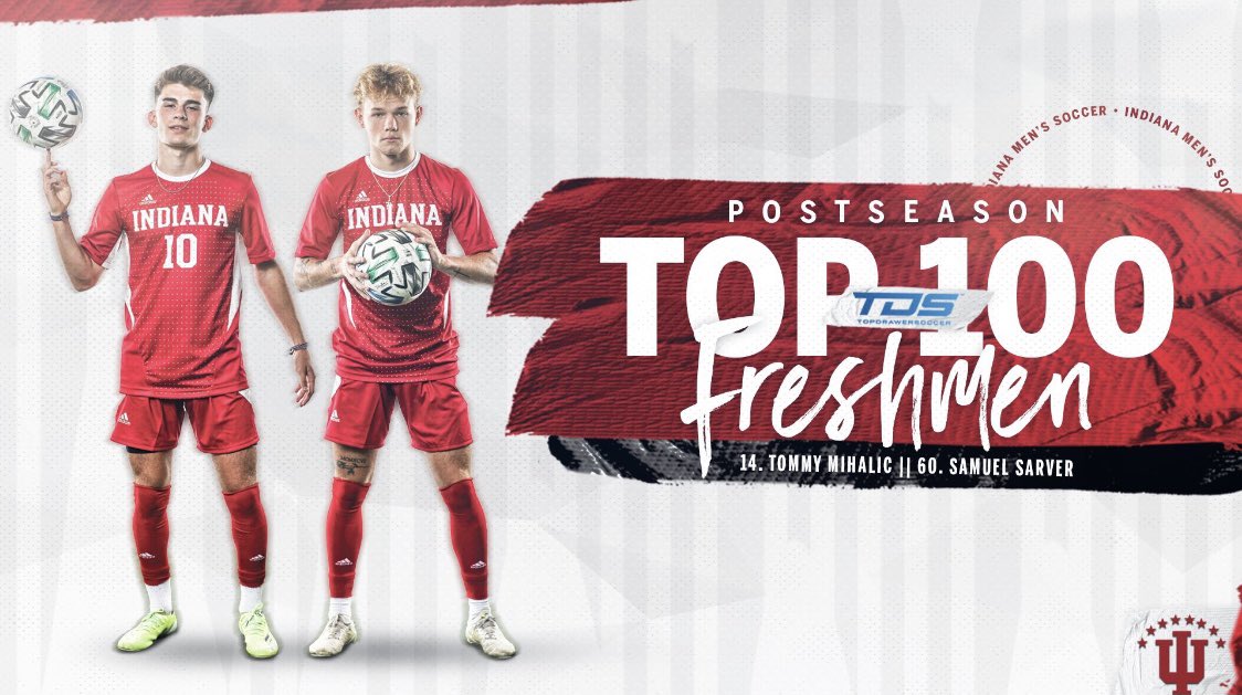Extremely happy to receive top 100 freshman with <a href="/tommymihalic10/">Tommy Mihalić</a> ❤️🤍 <a href="/IndianaMSOC/">Indiana Men's Soccer</a>