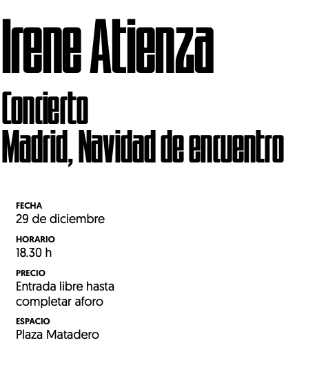 Janela_Brasil's tweet photo. Mañana Concierto de Irene Atienza en @mataderomadrid. En la programación  #NavidadMadrid2021 ¿Vamos? https://t.co/p0cugAXviY