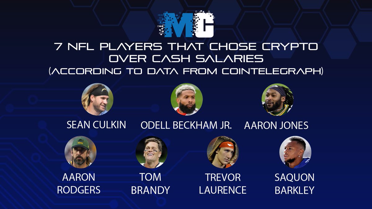 MultiChainteam's tweet image. These are the seven NFL players who chose crypto over cash salaries.

#NFL #blockchain #cryptocurrency #Bitcoin