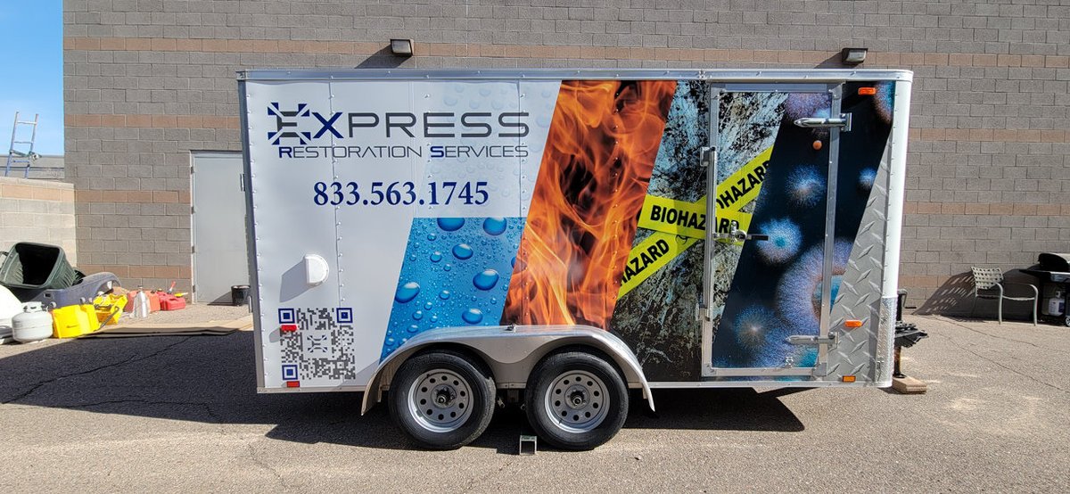 swami83's tweet image. Express Restoration Services adds custom utility trailer wraps in Phoenix! Trailer wraps are a great advertising tool for all types of contractors! #trailerwraps #utilitytrailerwraps #contractortrailerwraps #phoenixaz bit.ly/3FzVGQt