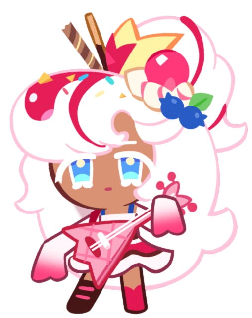 The multicolored hair character for New Years is Parfait Cookie from Cookie run!

Her hair colors are white and pink.