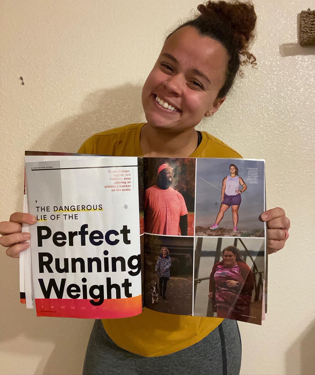 brandytherunner's tweet photo. Currently sitting on my couch crying, while it’s not a cover I’m in a freaking magazine 😭😭 I never thought I would see a body like mine in one. Especially a running one https://t.co/qsWSOvs1gR