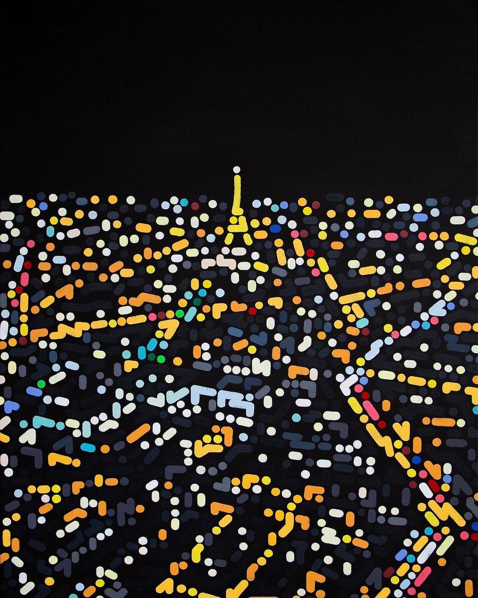viewsfrance's tweet image. La nuit parisienne peinte par Yoon Hyup 🎨