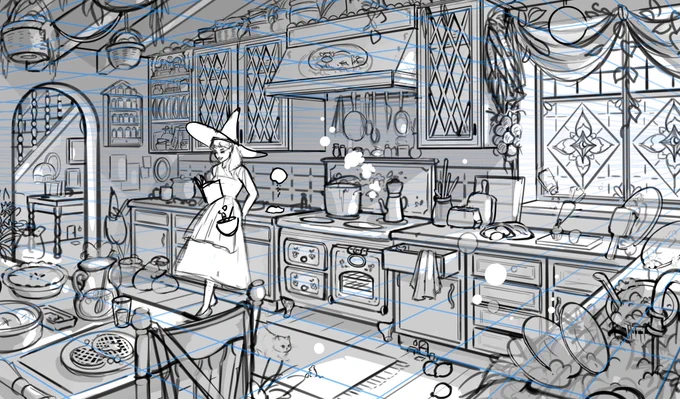 sketch > lines > flats > light/shadow 