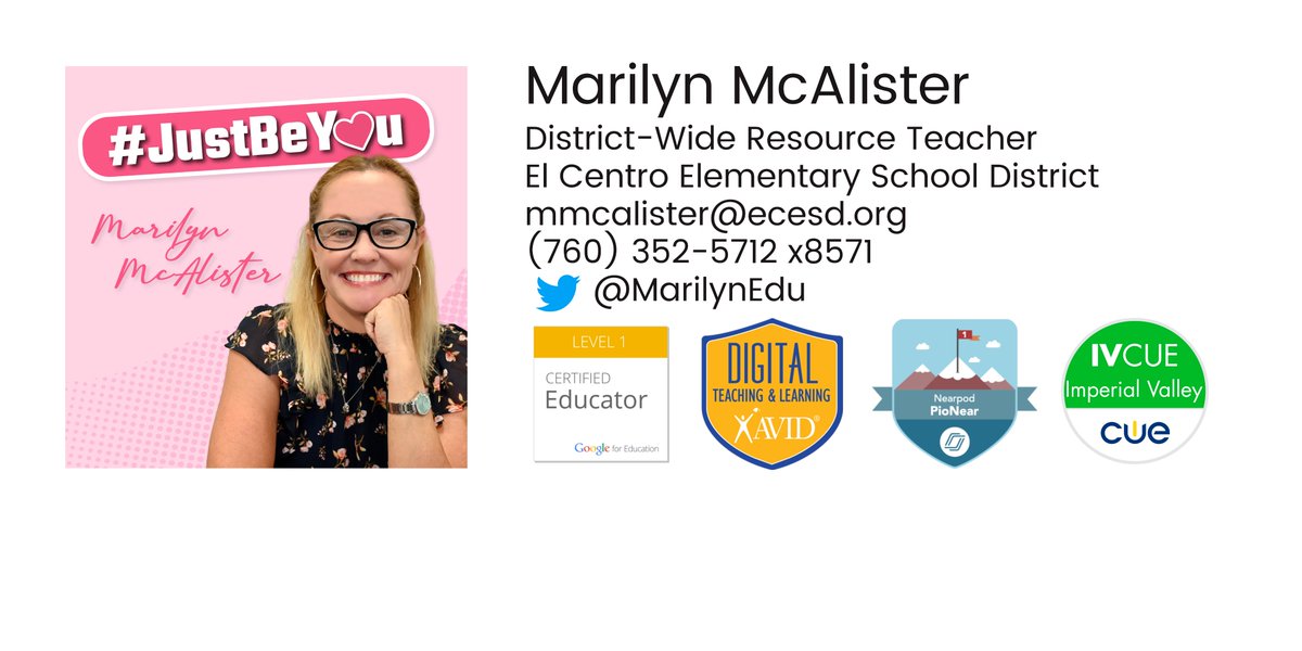 MarilynEDU's tweet photo. New year, new signature lines.
@Canva is a beautiful platform for creating.
Have a signature line? Let's share ideas.
#CUE #SignatureLine #Canva https://t.co/b5ARhjGRIb