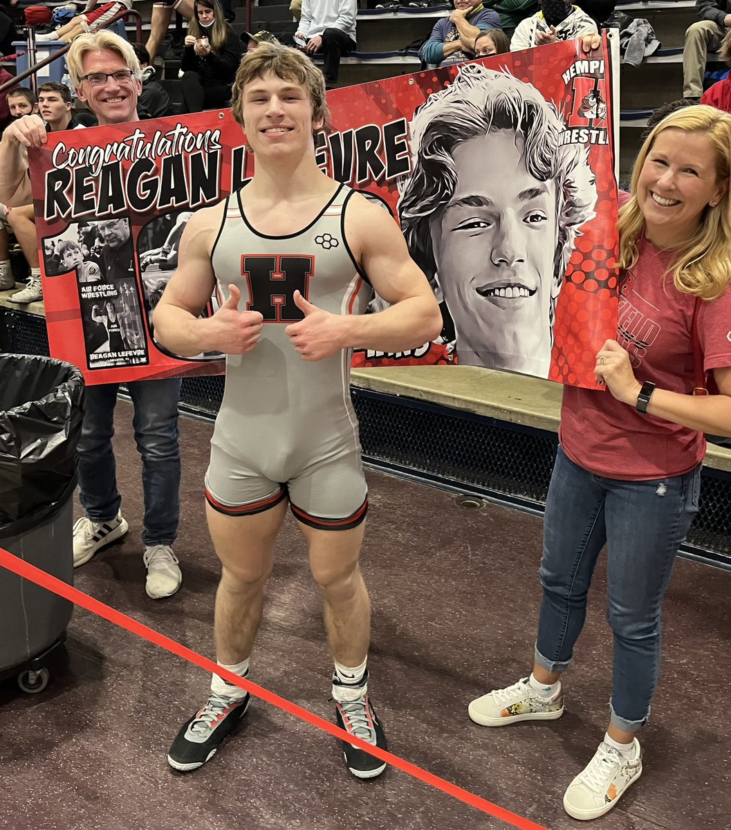 Congratulations to wrestler Reagan LeFevre on winning his 100th match as a Hempfield wrestler!