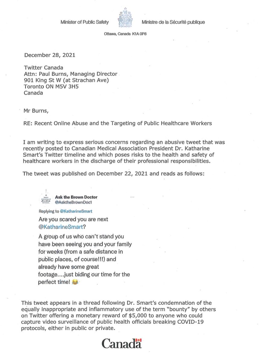 marcomendicino's tweet photo. 1/ We are calling on @Twitter to address an abusive tweet recently posted to @CMA_Docs President Dr. Katharine Smart’s timeline. The clear intent of the tweet was to intimidate Dr. Smart and her family and interfere with her work during the pandemic. https://t.co/C8Q6yTaqsE
