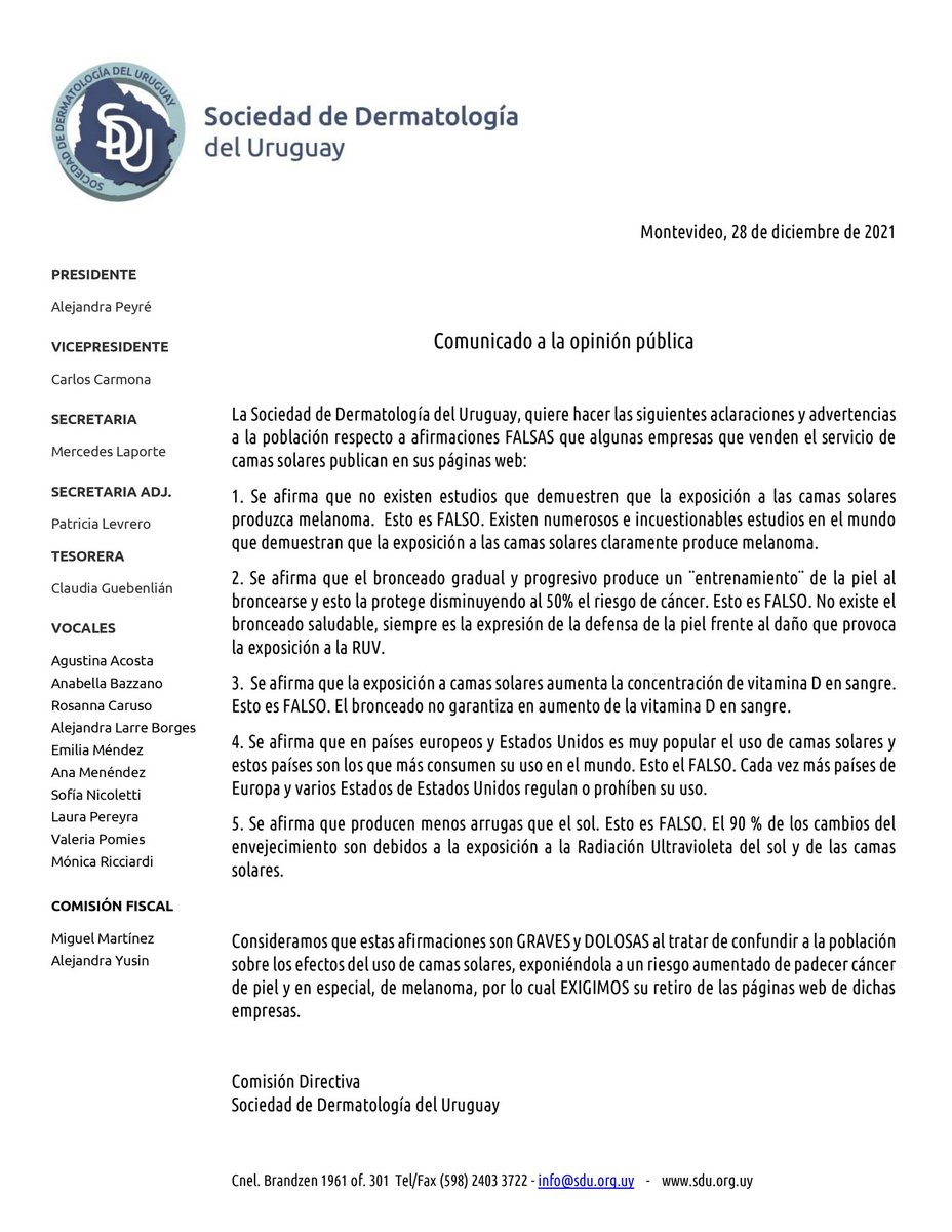 Comunicado a la opinión pública