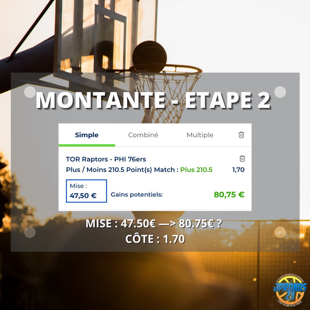 JPronos23's tweet photo. #MONTANTEdeJPRONOS23 - ETAPE 2 👍🏼🔥

➡️ CÔTE : 1.70
➡️ MISE : 47.50€ —> 80.75€ ?

RT + ❤️ SI TU FOLLOW ! https://t.co/fRK9r7uVe3