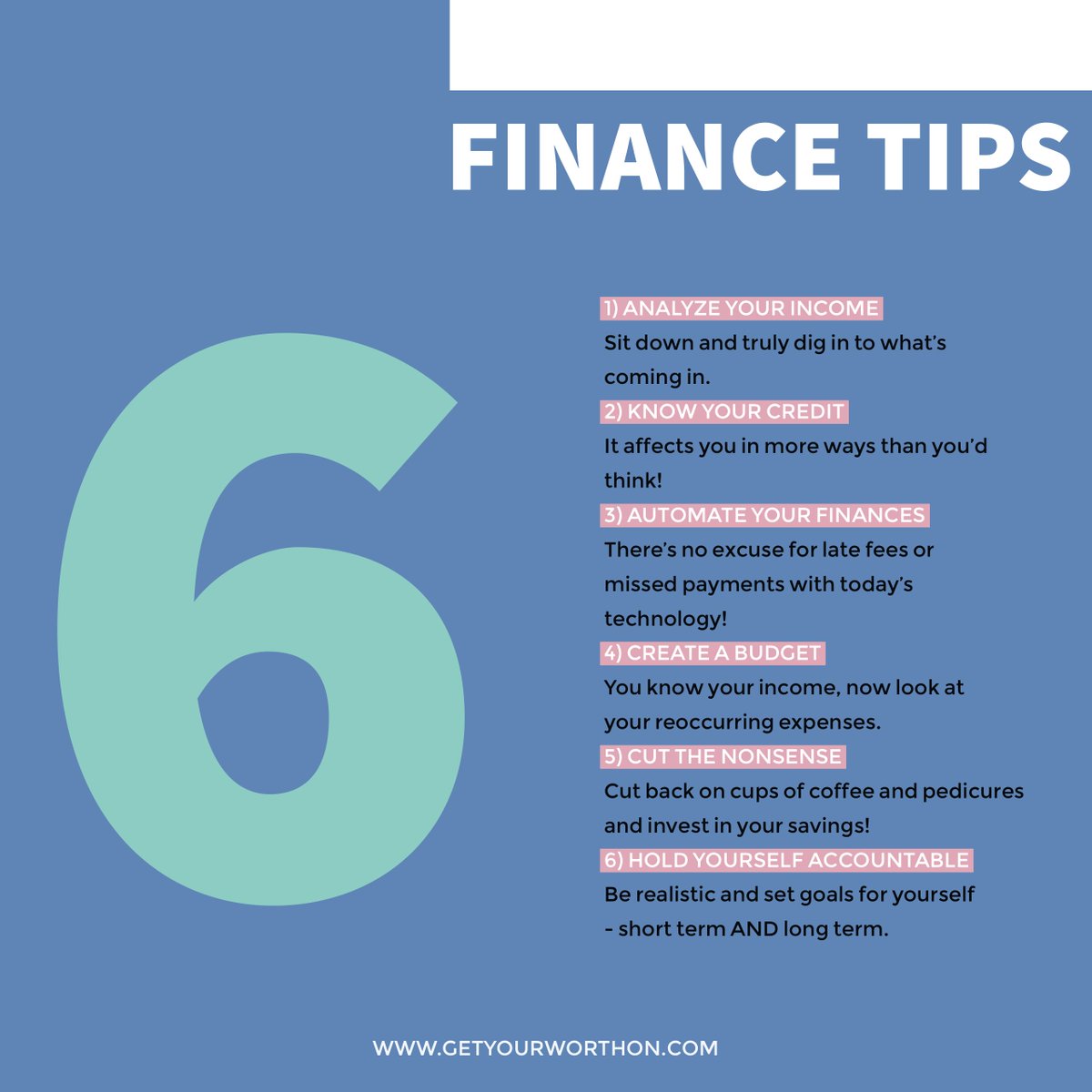 gabbyknows's tweet photo. 6 financial tips to live by! 

#TipTuesday #finance https://t.co/JHe40aO8OY