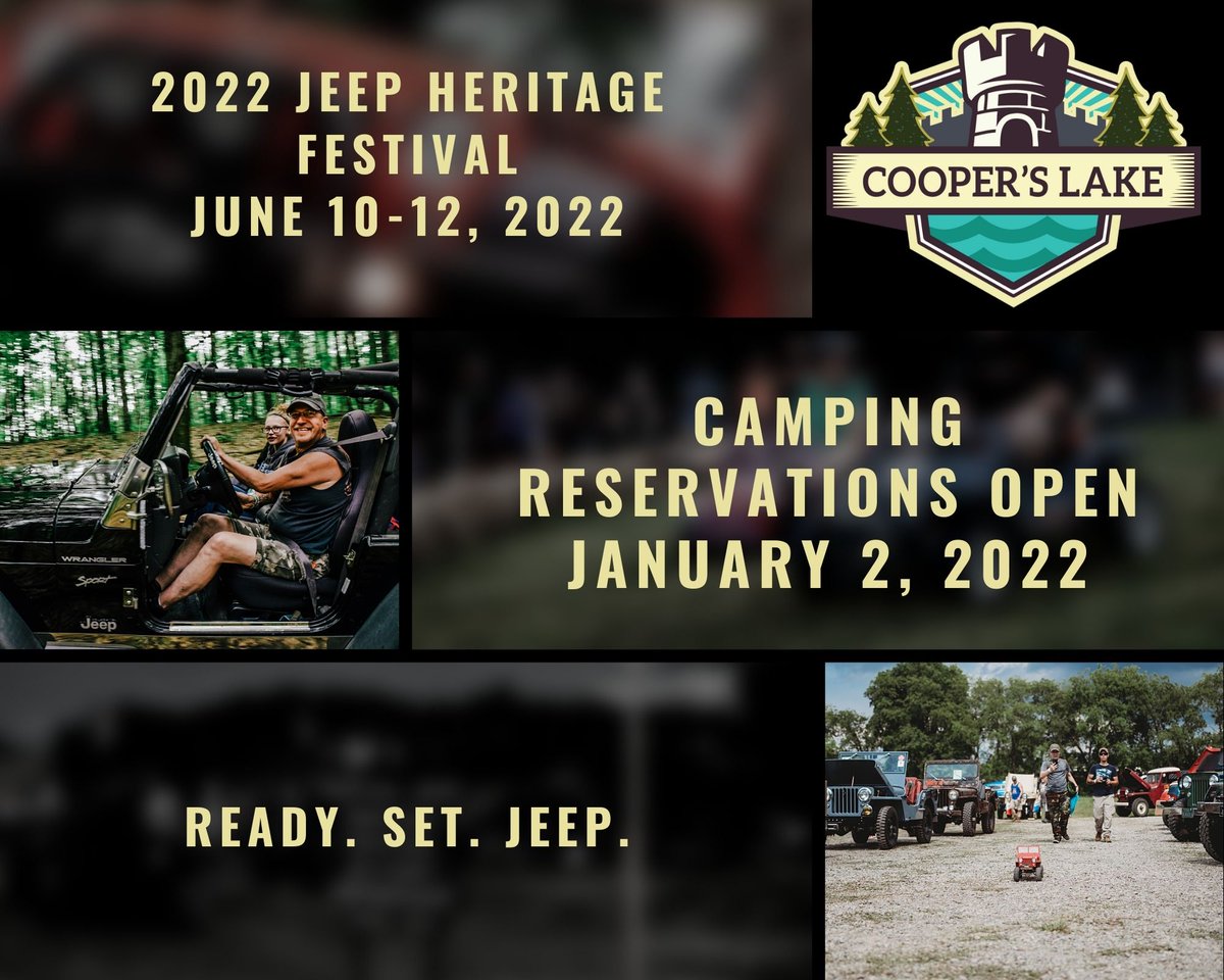 Camping reservations for <a href="/bantamjeepfest/">Bantam Jeep Festival</a> open Jan. 2,2022 @ 10:00am! Reservations can only be made through our website cooperslake.com

#beatbantam #jeep #itsajeepthing #summerfun #summerfestival #cooperslake #butlercountypa #offroad
