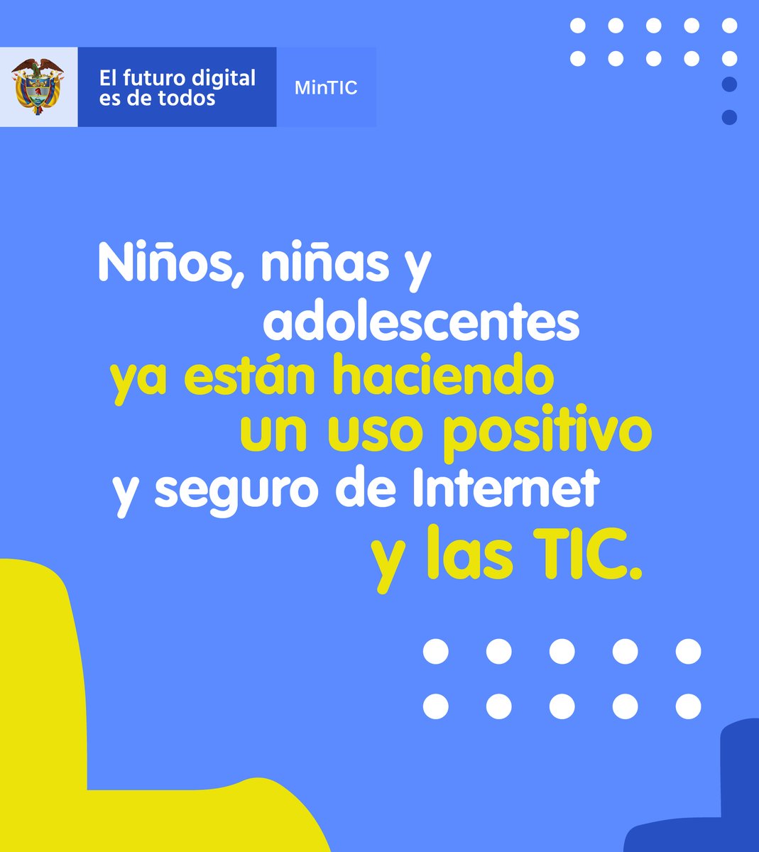 Ciberpazcolombi's tweet photo. Tú ✌️ también puedes aportar a la apropiación, uso positivo, seguro y responsable ✅ de Internet y las TIC.

Atrévete a ➕ , ingresa a la Academia @EnTICconfio y aprende cómo prevenir riesgos digitales cuando estás conectado.

Ingresa a https://t.co/NSp6TBsh5p https://t.co/Hb2RuepokJ