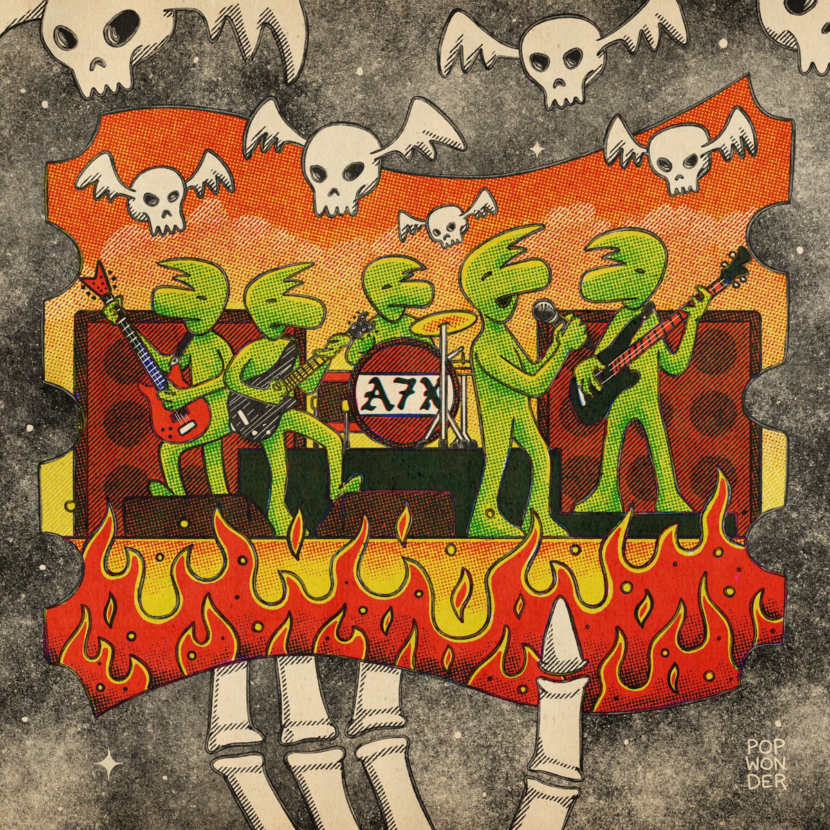 PopWonderWorld's tweet photo. Stoked to present the airdrop I created for holders of @DeathbatsClub - it’s good for 2 tickets to any A7X show… but you gotta burn the art to redeem! Thanks @shadows_eth for hitting me up, it’s been awesome getting to know you! https://t.co/EesJOXToQb