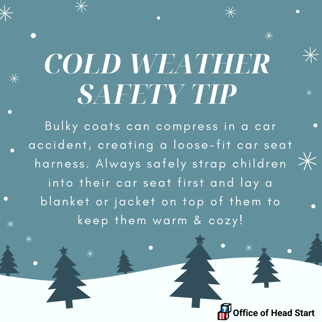 HeadStartgov's tweet photo. #DYK children should never wear winter coats in a car seat harness? Head Start parents and staff can find useful cold weather safety tips on the ECLKC! 
Take a look: https://t.co/PhA2ONjSdk https://t.co/K4i4DFjkWK