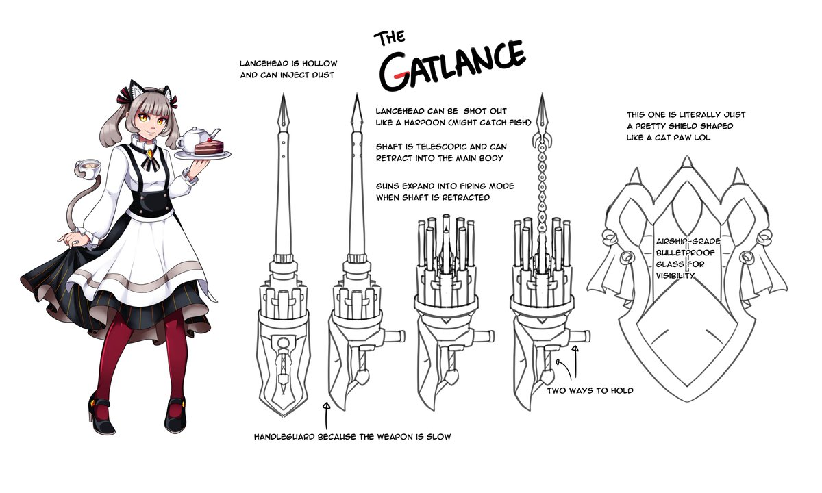 Brainstorming weapons for Felidae, my catgirl-maid-secretary-bodyguard RWBY OC lol https://t.co/IRxACxEtKS