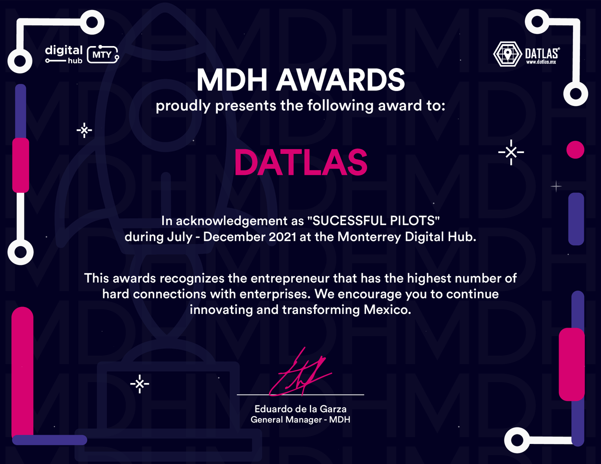 DatlasMX's tweet photo. Gracias a @mtydigitalhub por este recomocimiento!🏆
#mtydigitalhub #emprendedores #successfulpilots https://t.co/CKU8zTJAsr