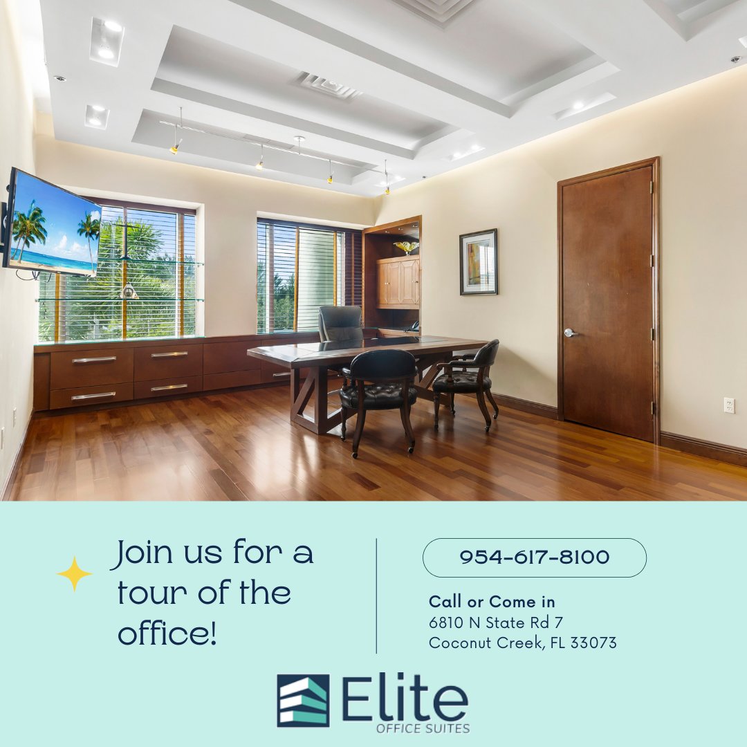 EliteOffices's tweet photo. Let us show you how our exclusive services can benefit you.

☎️ 954-617-8150
📧 info@eliteofficesuites.com
🌐 https://t.co/eE5nCUI9xN https://t.co/vLspC08rKP