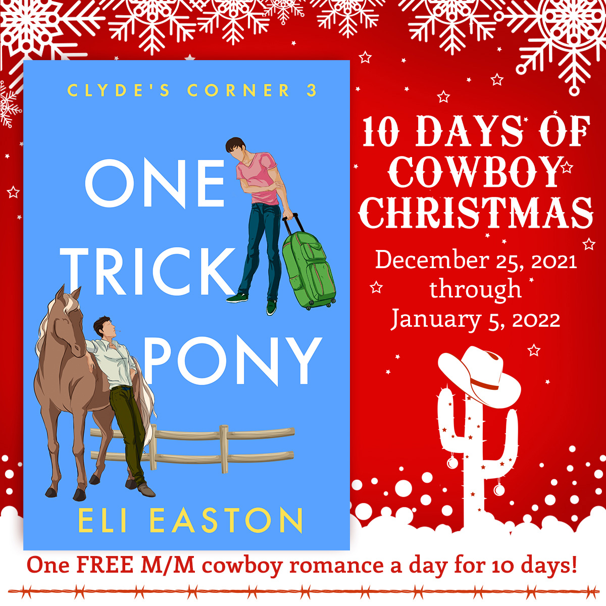 Get a free, full-length MM romance a day for TEN days during the 20 Days of Cowboy Christmas event, starting Christmas Day.
MERRY CHRISTMAS!
SIGN UP HERE: view.flodesk.com/pages/61906611…