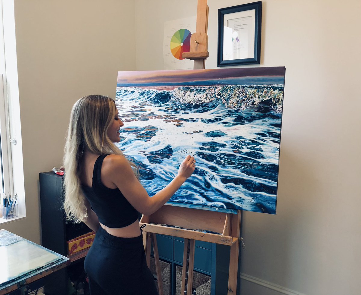 BWilliamsArtist's tweet photo. I hope everyone is having a peaceful and relaxing holiday. Here’s The final days of “Surging Seas,” concluding my work for 2021 🌊 

#art #oilpainting #realism #ocean #sea #waves #artist #painter https://t.co/cDsNVSHVBx