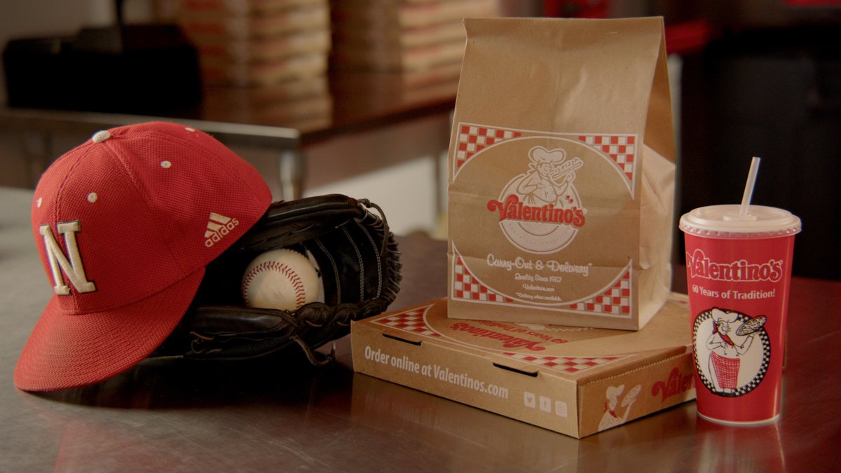 valentinospizza's tweet photo. Where there's Val's pizza... there are Huskers. 👀 Here's a sneak peak behind the Husker scenes with @Husker_Baseball players @__2shay and @griffin_everitt ⚾ #GBR https://t.co/SbUWAxWfBJ