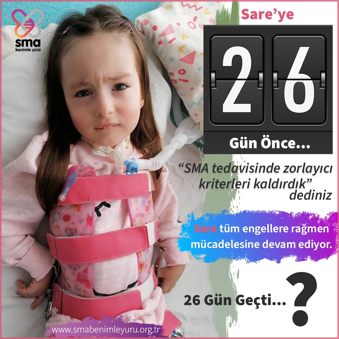 Canlı yayında "SMA tedavisinde zorlayıcı kriterleri kaldırdık" demeniz üstünden 26 gün geçti. SMA hastaları hala zorlayıcı fizik skorlama ve solunum kriterleriyle boğuşuyorlar.

#suSMA26güngeçti