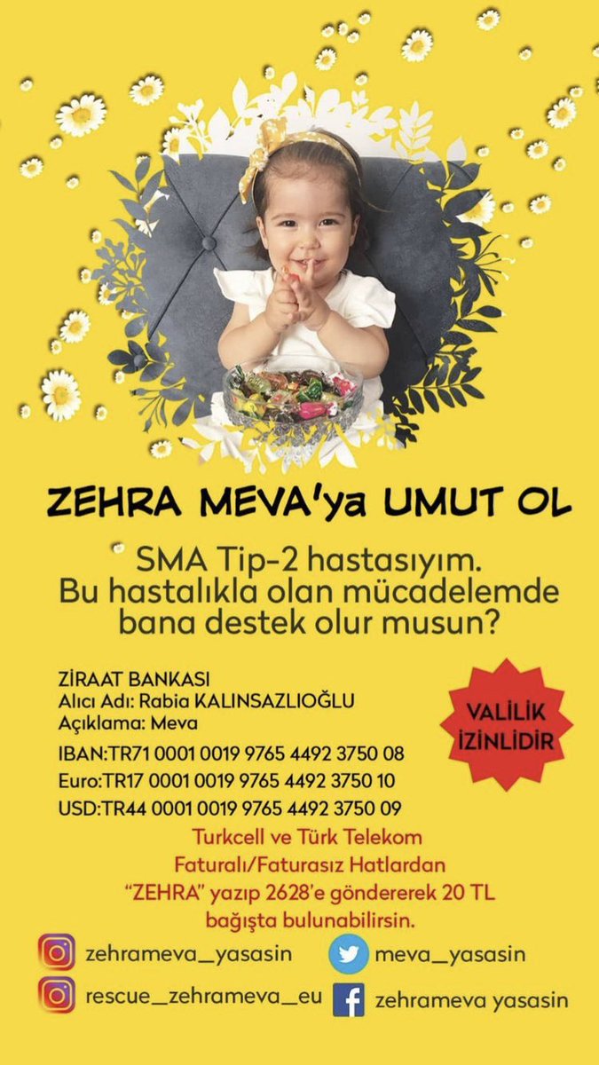 Duyguat50633406's tweet photo. ZehraMeva Başaracak  #mevayasasın #korona #sma https://t.co/61XDLOw50O