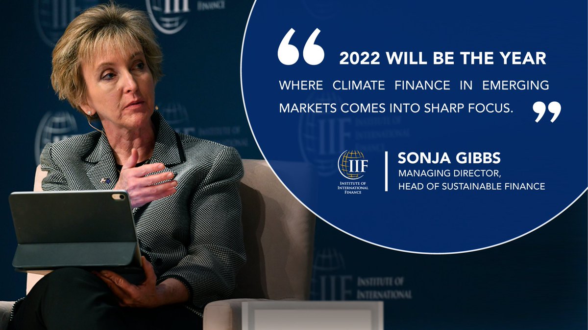 IIF (@iif) on Twitter photo IIF Head of Sustainable Finance <a href="/onegoodchart/">Sonja Gibbs</a> highlights the big role for #emergingmarkets in #sustainablefinance in 2022. IIF Head of Sustainable Finance <a href="/onegoodchart/">Sonja Gibbs</a> highlights the big role for #emergingmarkets in #sustainablefinance in 2022.