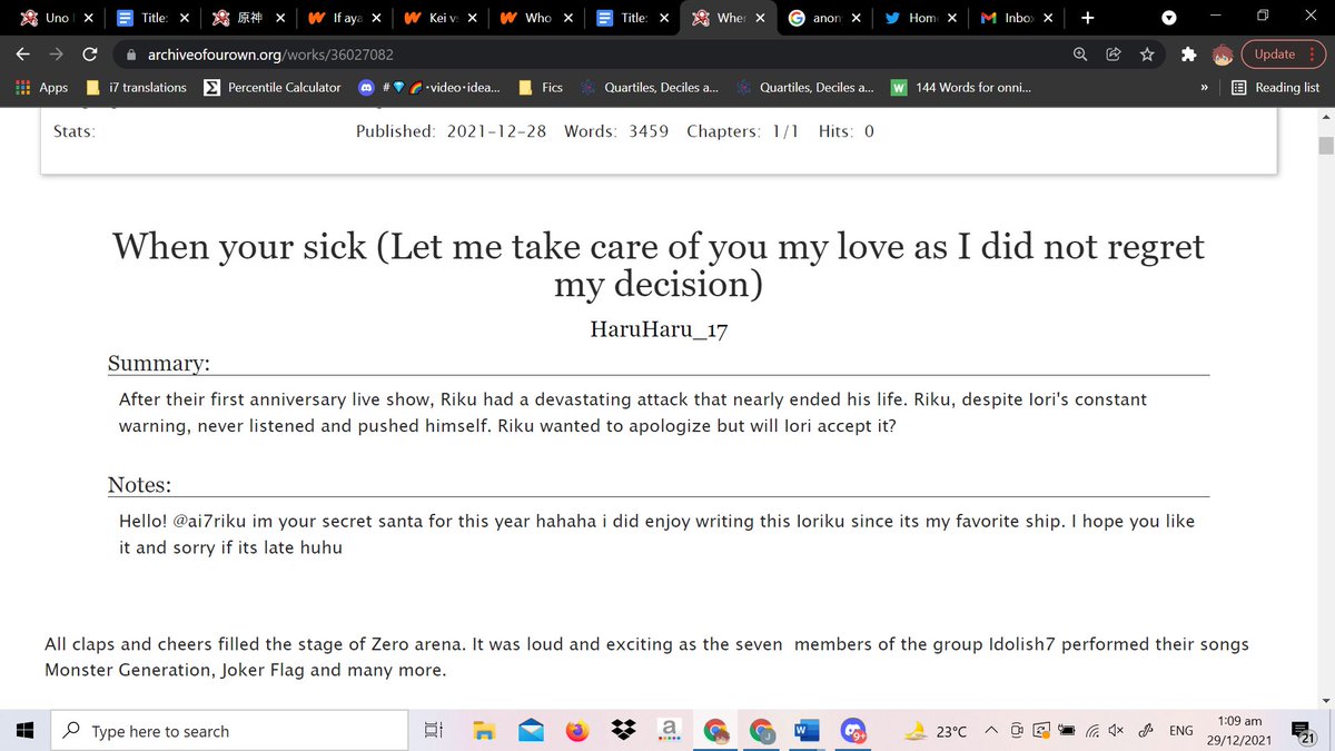 Aventurine0425's tweet photo. https://t.co/VsfN0hQyFt

#i7ss21  Hi @ai7riku im your secret santa for this year! I enjoy writing this fic and its one of my favorite ships! i hope you like Hurt comfort Ioriku hospital https://t.co/tewlUJMlO1