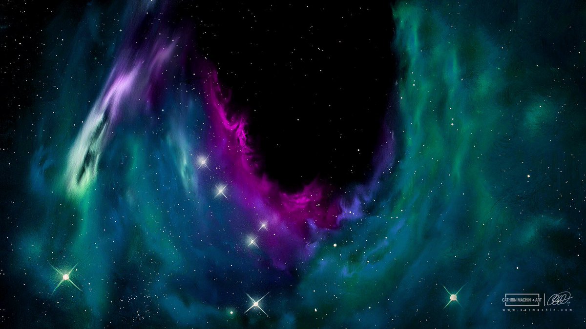 Cathrinmachin's tweet photo. What happens when you train an AI GAN with hundreds of space artworks? 

That exactly what I’m doing behind the scenes for my upcoming Cardano project - training a computer brain to paint like me. 🤯😮‍💨 https://t.co/fLNhzUZQBv