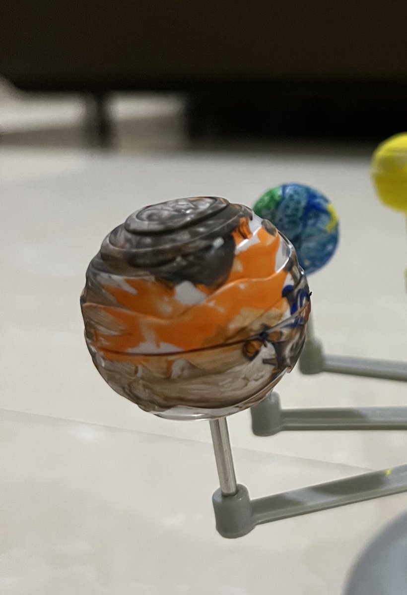 DJaynomics's tweet photo. Kiddo painted the solar system model. Look at the deets on Jupiter and Saturn. Not bad for a 6 year old.
#AthaangDiaries #astro #astroworld #astrodad #solarsystem https://t.co/j4aYAbRpEb
