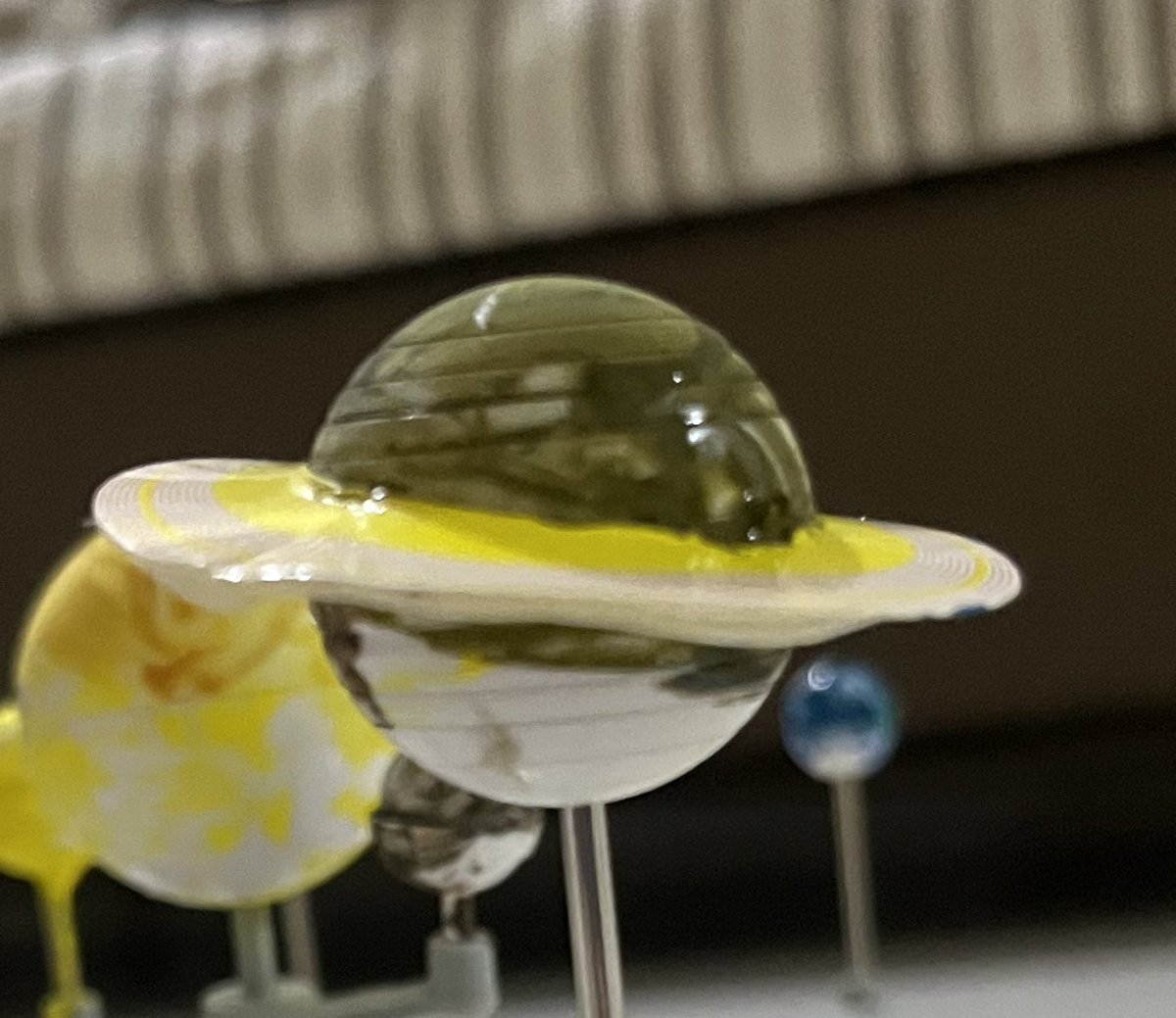 DJaynomics's tweet photo. Kiddo painted the solar system model. Look at the deets on Jupiter and Saturn. Not bad for a 6 year old.
#AthaangDiaries #astro #astroworld #astrodad #solarsystem https://t.co/j4aYAbRpEb