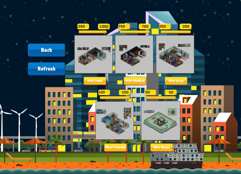 Just 90 small apartments left, as of now, until we're fully sold out on real estate in  the game. Get yours minted now before it's too late!
#TranquilityCity