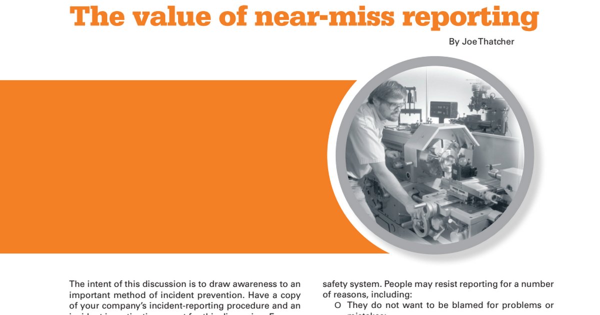 kevinianschmidt's tweet photo. #toolboxtalktuesday

Talk to your employees about the value of near miss reporting! A quality near miss report, properly investigated can prevent an injury in the future.

https://t.co/efiXWMLBJ4 https://t.co/hjPi2m9Qaq