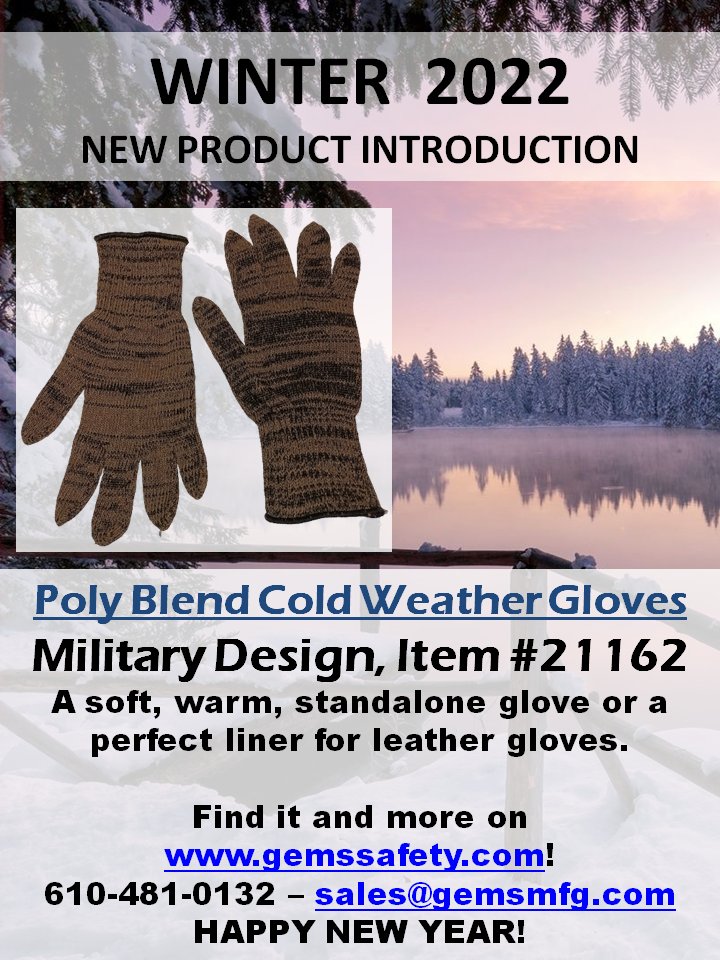 GemsSafetyUSA's tweet photo. Presenting our #new #ColdWeather #Gloves, Poly Blend, #Military Style, just in time for 2022! #MadeInTheUSA

To buy on sale:
https://t.co/dYLLzHOWLb

For more information:
https://t.co/FQ5AcGd9v7

Reach out for quantity inquiries. #HappyNewYear! https://t.co/777FQOF9Zl