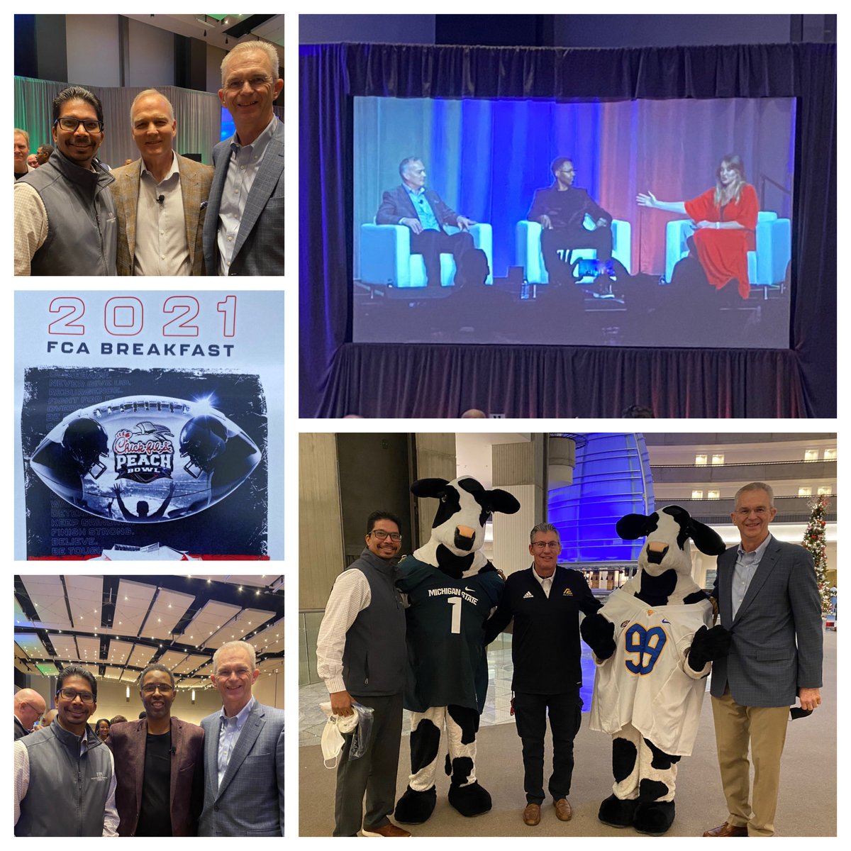 TomJoyner4FCA's tweet photo. Blessed to attend ⁦@CFAPeachBowl⁩ ⁦@atlantaFCA⁩ Breakfast with ⁦@MarkRicht⁩ ⁦@KristenLedlow⁩ and Charlie Ward hearing how Bobby Bowden impact lives on. So many take away giving us Hope for 2022. https://t.co/z3mmjqle89