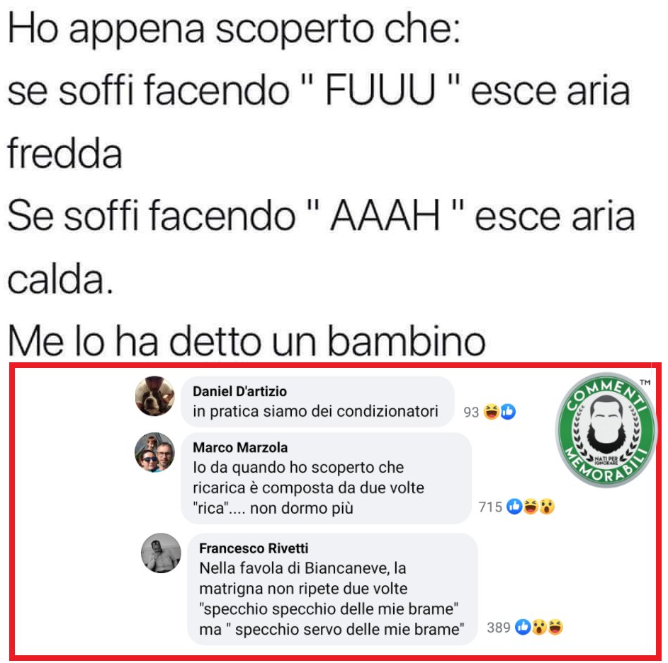 CM_Memorabili's tweet photo. [BEST OF CM 2021] Rivelazioni a soffio alternato. #commentimemorabili #continuatevoi #bestof2021 #soffi https://t.co/q4xuuBC6h0