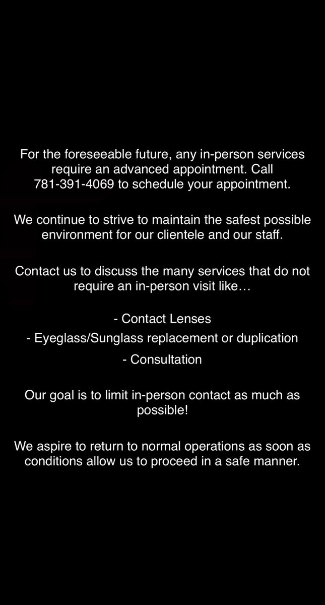 the_eyeglassguy's tweet photo. Thank you for taking the time to read our current protocols. https://t.co/qp1mRlTaOa