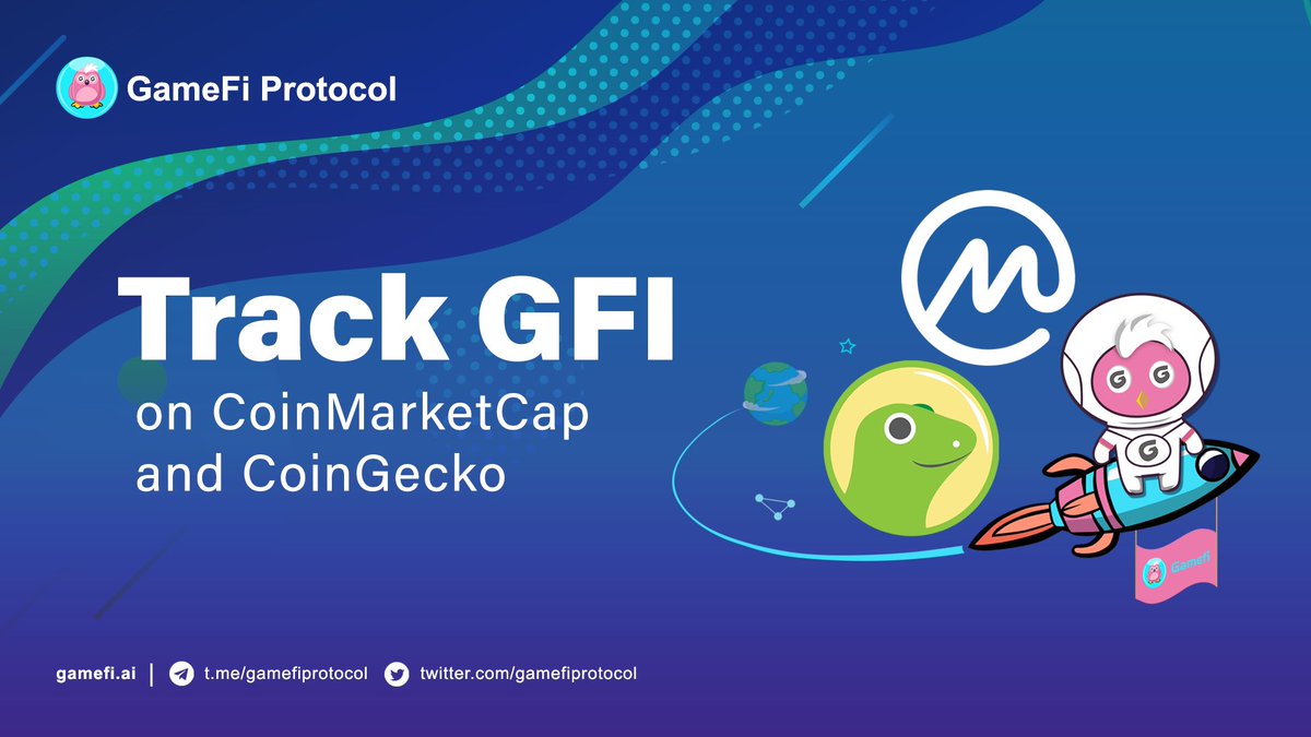 DiyenDanArts's tweet image. Hurray, you can now track $GFI&apos;s price and chart on @CoinMarketCap and @CoinGecko!

📈 CoinMarketCap: coinmarketcap.com/currencies/gam…

📈 CoinGecko: coingecko.com/en/coins/gamef…

#GameFiProtocol #GameFiToken #GFI #GameFi #CoinMarketCap #CMC #CoinGecko #BSC  #BSCgem #BSCgems #BSCgemsalert