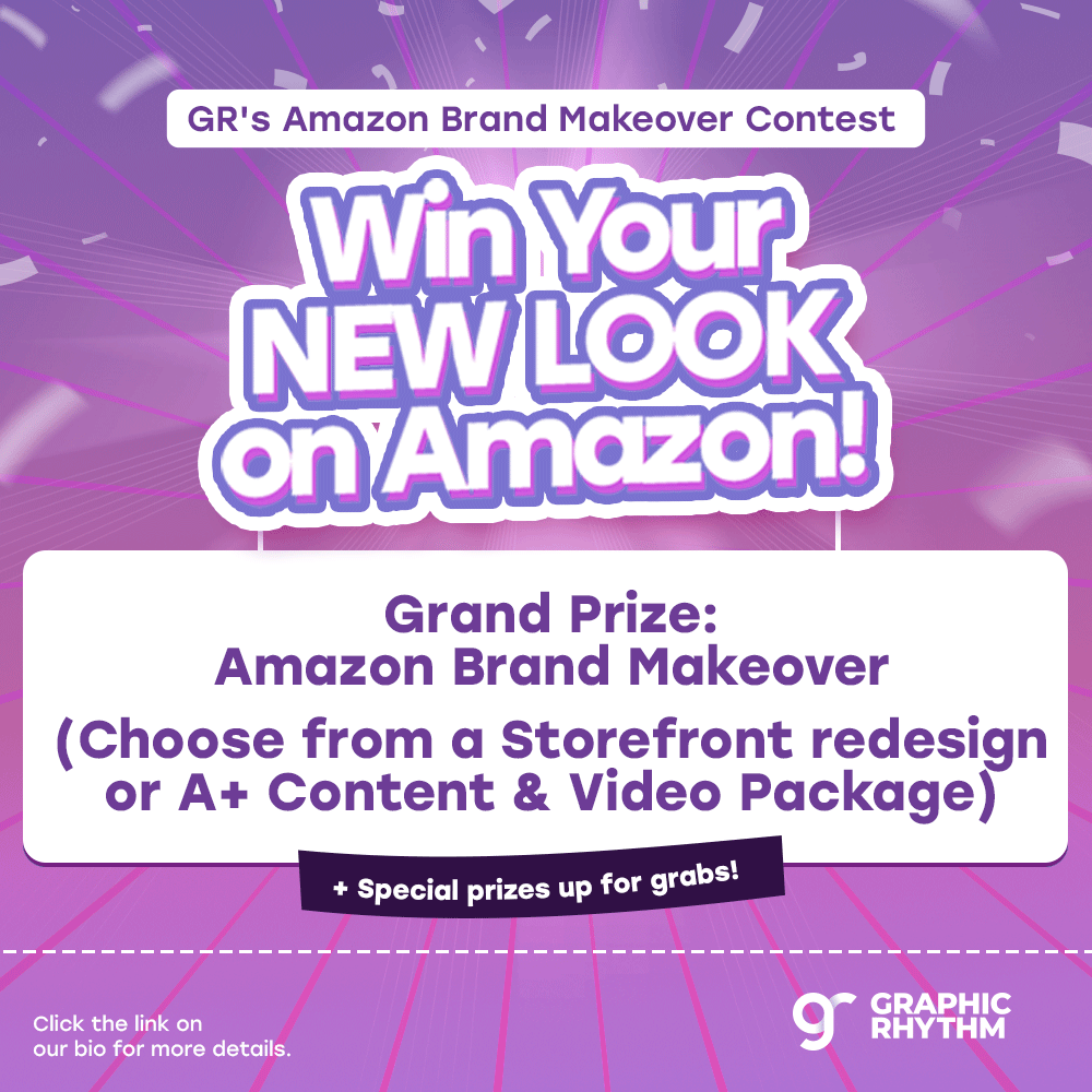 GraphicRhythm's tweet photo. Here's a chance to win a FREE Amazon brand makeover - join our contest now!

Join The Contest Here: https://t.co/vyVE99LuK9

#contest #graphicdesign #amazonfba #amazonseller #amazonselling #fba #businessowner #amazonfbaseller #mindset #ecommerce #amazonfba #videos https://t.co/VA94oiCnAq
